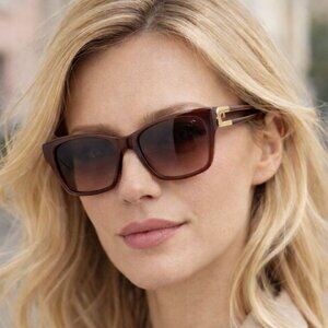 Furla Sunglasses SFU465 De Rigo Rem Cat Eye Brown Designer NEW